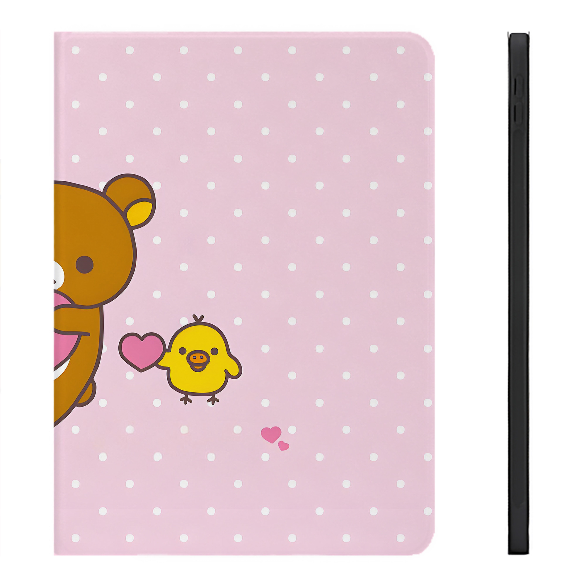 （画像用） リラックマ リラックマ キイロイトリ Rilakkuma Korilakkuma Kiiroitori IPadケース ペンホルダー付き ブックスタイルデザイン